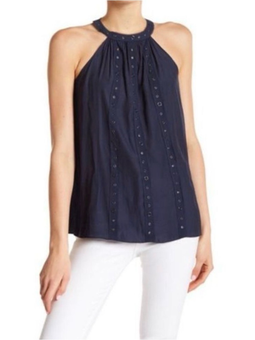 EUC Ramy Brook Collie Halter Blouse in Navy size XS